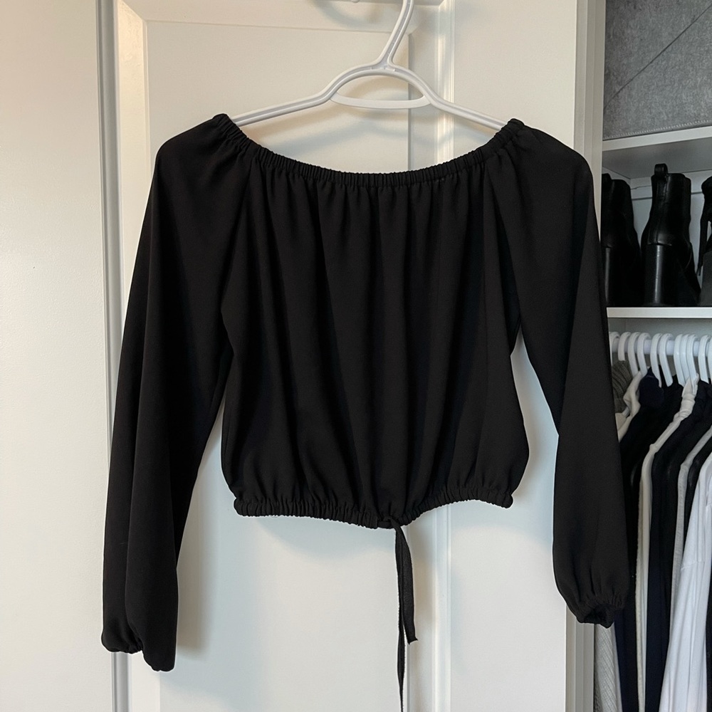 Off-the-Shoulder Black Long Sleeve
